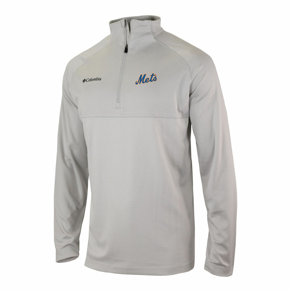 New York Mets Columbia Omni-Wick Raglan Rockin' It Quarter-Zip Pullover - Gray - Columbia Discount