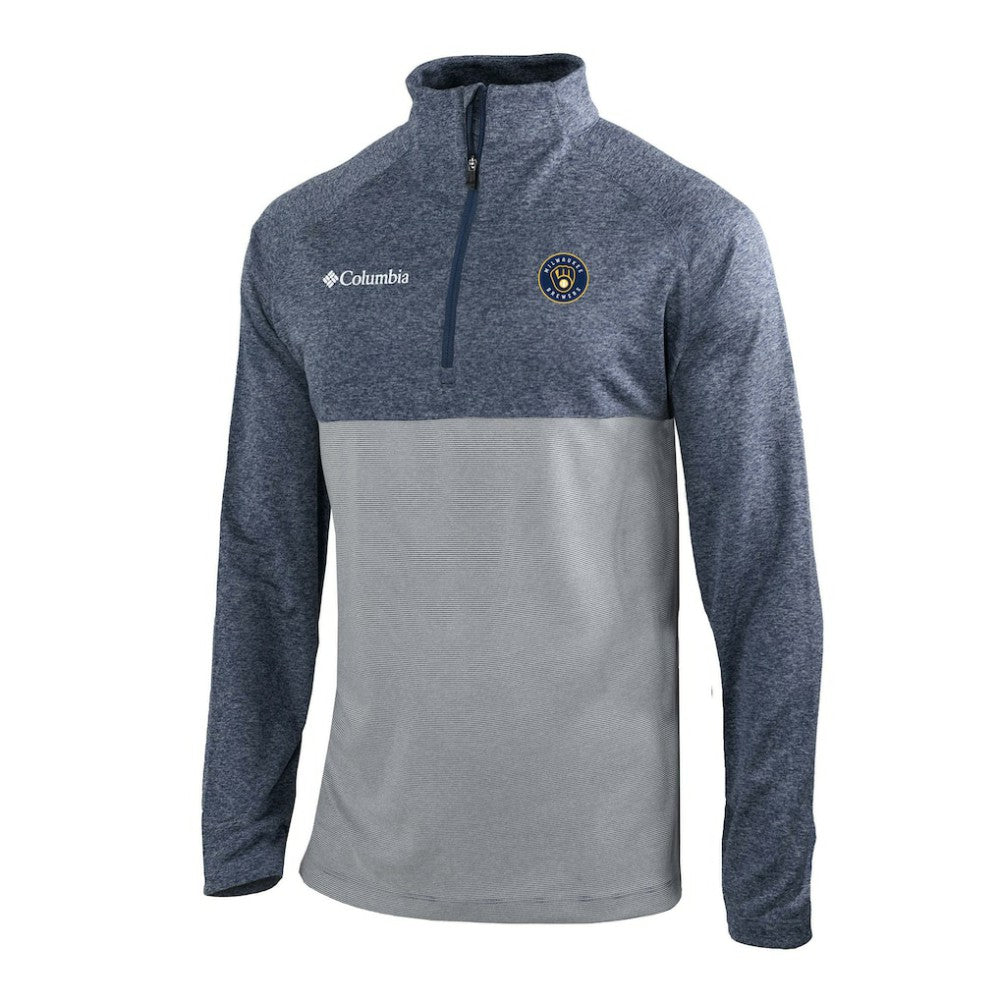 Milwaukee Brewers Columbia Omni-Wick Raglan Rockin' It Quarter-Zip Pullover - Navy - Columbia Discount