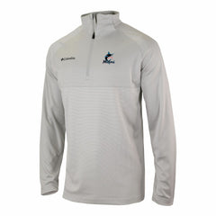 Miami Marlins Columbia Omni-Wick Raglan Rockin' It Quarter-Zip Pullover - Gray - Columbia Sale