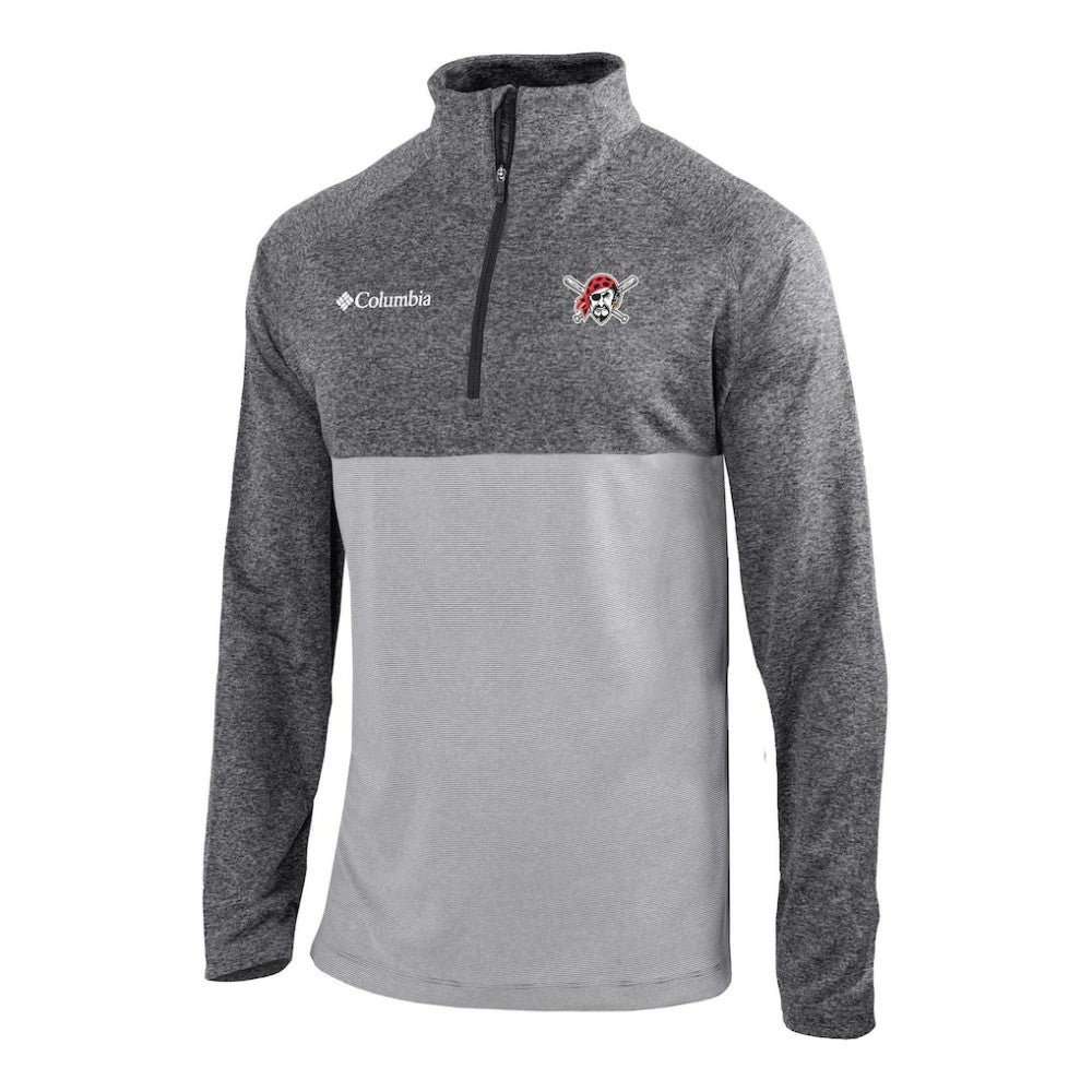 Pittsburgh Pirates Columbia Omni-Wick Raglan Rockin' It Quarter-Zip Pullover - Gray - Columbia Sale