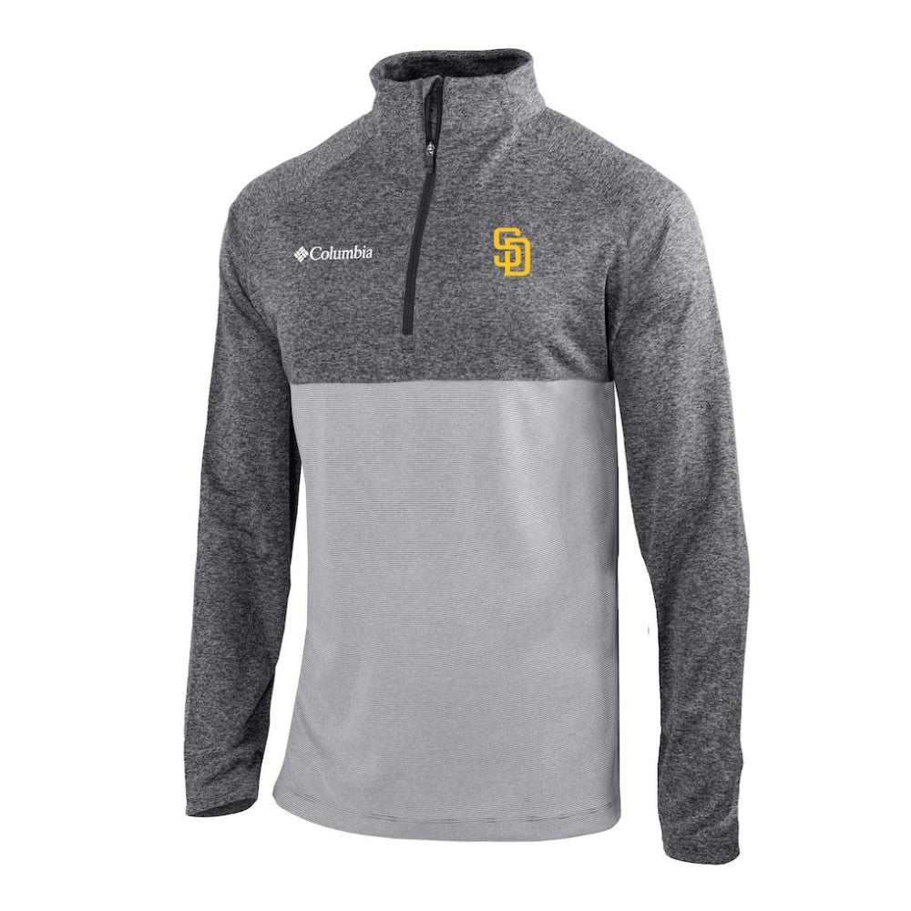 San Diego Padres Columbia Omni-Wick Raglan Rockin' It Quarter-Zip Pullover - Gray - Columbia Online