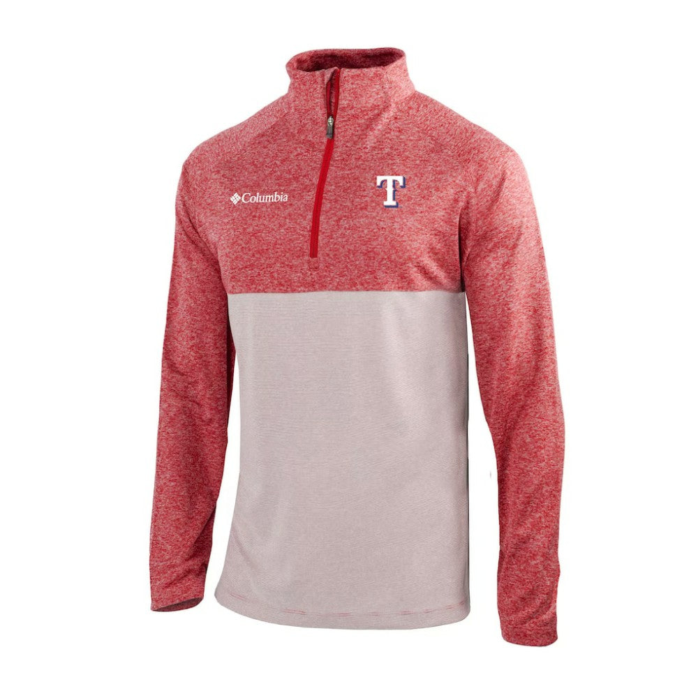 Texas Rangers Columbia Omni-Wick Raglan Rockin' It Quarter-Zip Pullover - Red - Columbia Online