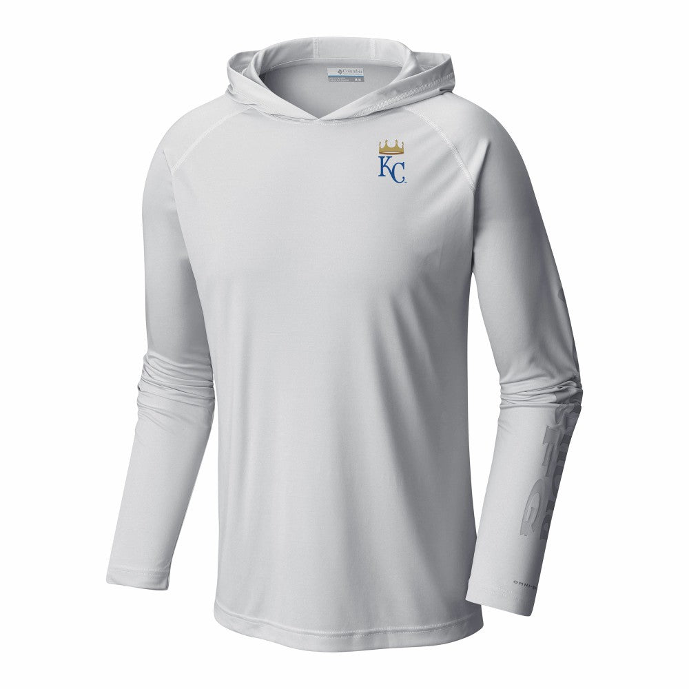 Kansas City Royals Columbia Terminal Tackle Omni-Shade Raglan Pullover Hoodie - White - Columbia Sale