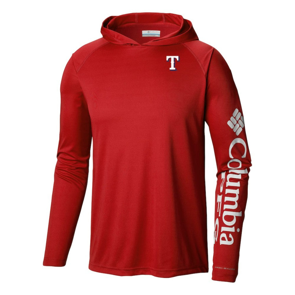 Texas Rangers Columbia Terminal Tackle Omni-Shade Pullover Hoodie - Red - Columbia Lifestyle