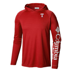 Texas Rangers Columbia Terminal Tackle Omni-Shade Pullover Hoodie - Red - Columbia Lifestyle