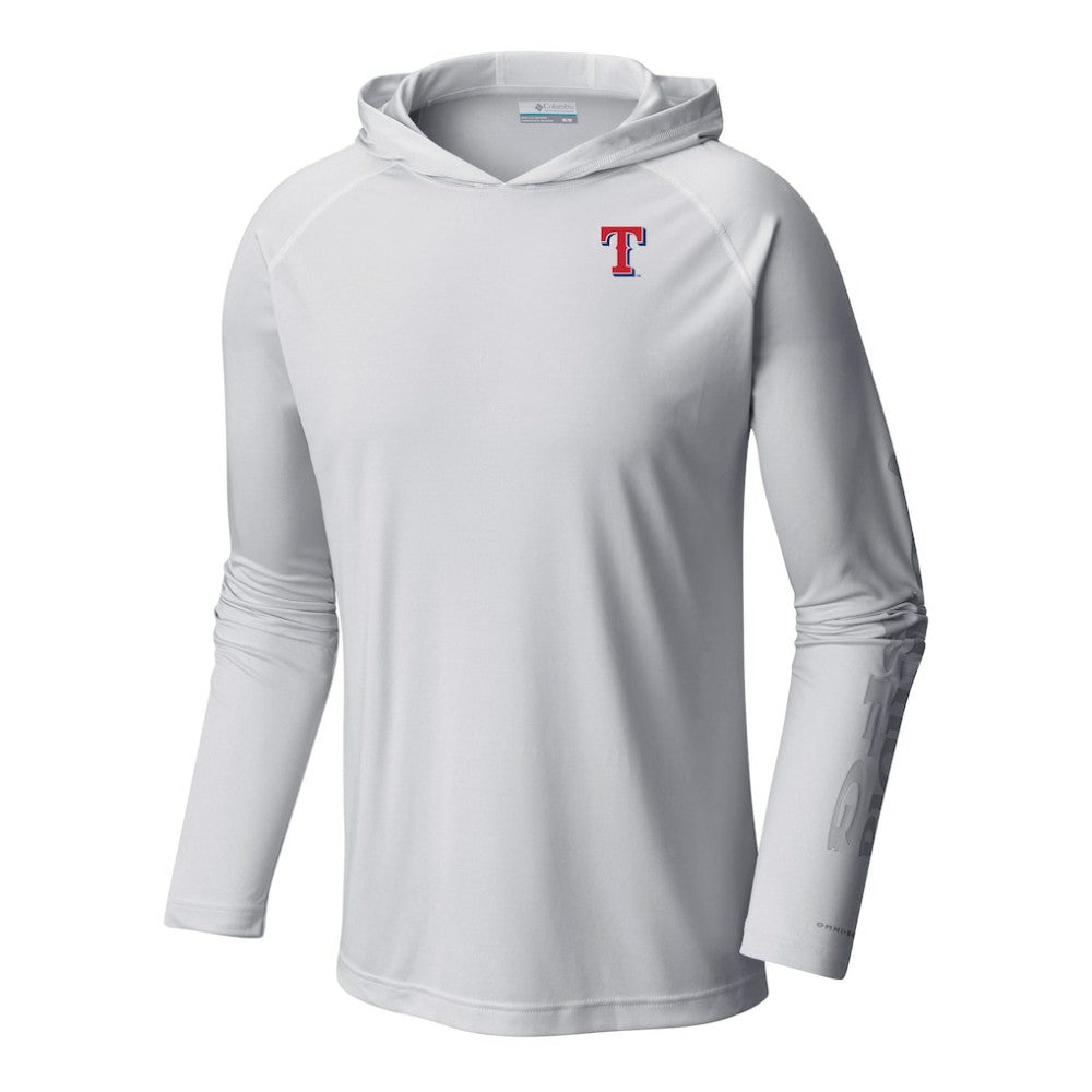 Texas Rangers Columbia Terminal Tackle Omni-Shade Pullover Hoodie - White - Columbia Sale