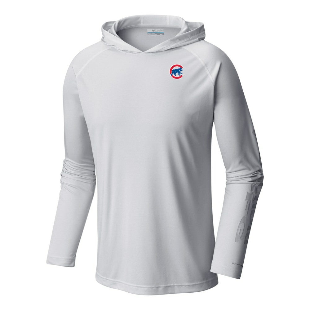 Chicago Cubs Columbia Terminal Tackle Omni-Shade Pullover Hoodie - White - Columbia on Sale