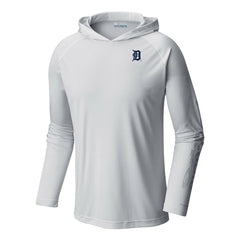 Detroit Tigers Columbia Terminal Tackle Omni-Shade Pullover Hoodie - White - Columbia on Sale
