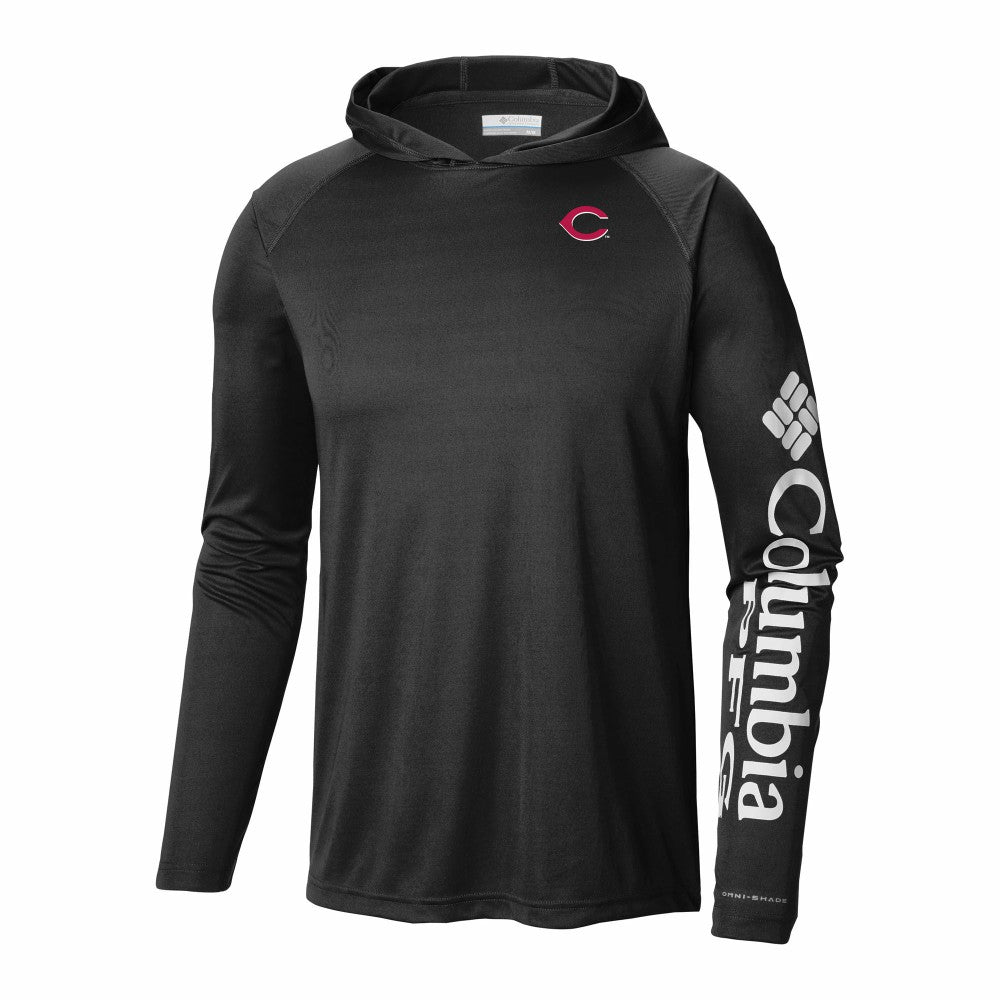 Cincinnati Reds Columbia Terminal Tackle Omni-Shade Pullover Hoodie - Black - Columbia Sale