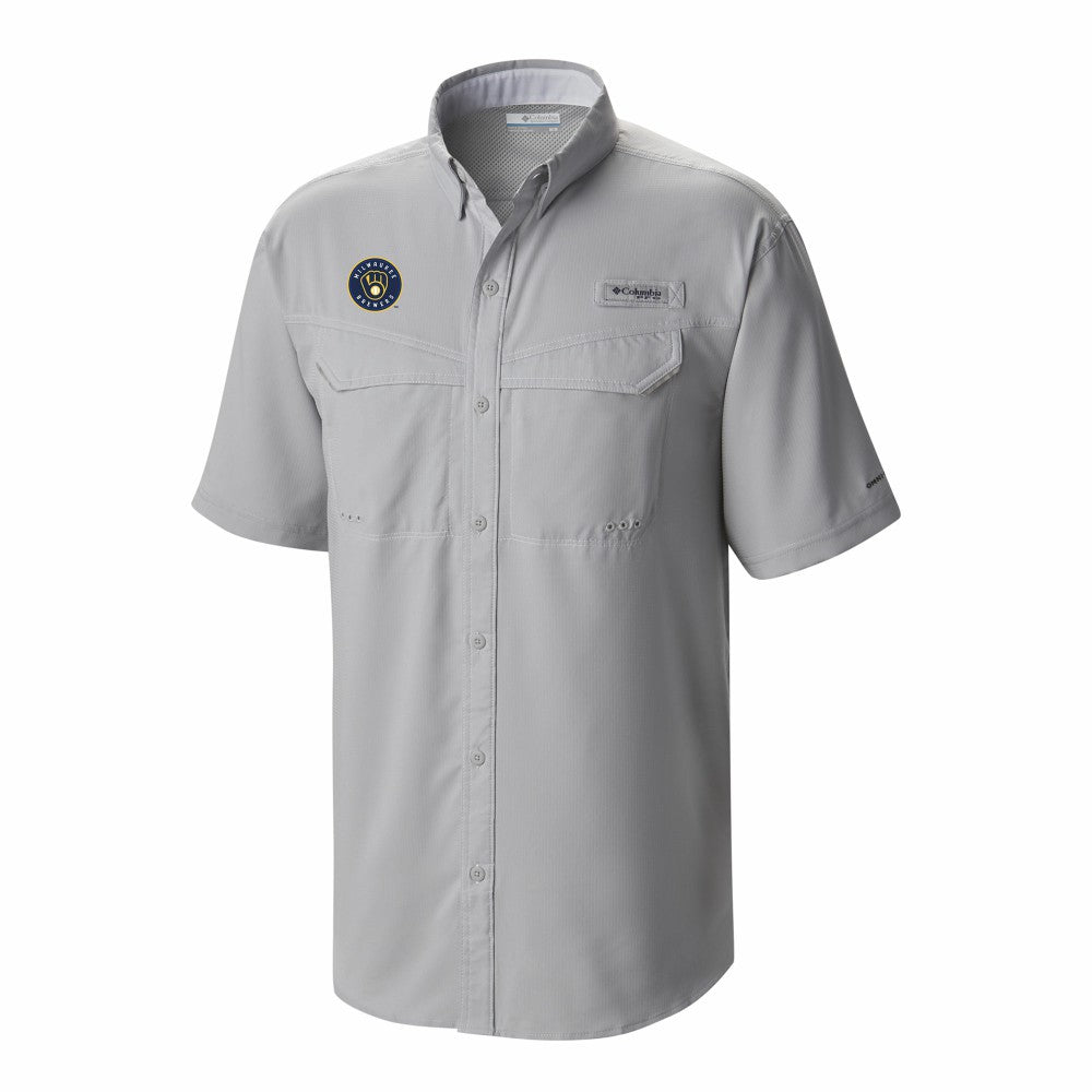Milwaukee Brewers Columbia Omni-Wick Low Drag Offshore Button-Up Shirt - Gray - Columbia Lifestyle