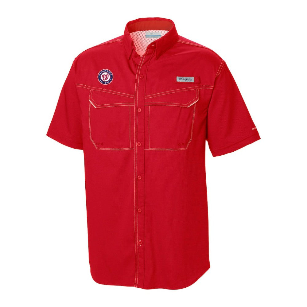 Washington Nationals Columbia Omni-Wick Low Drag Offshore Button-Up Shirt - Red - Columbia Sale