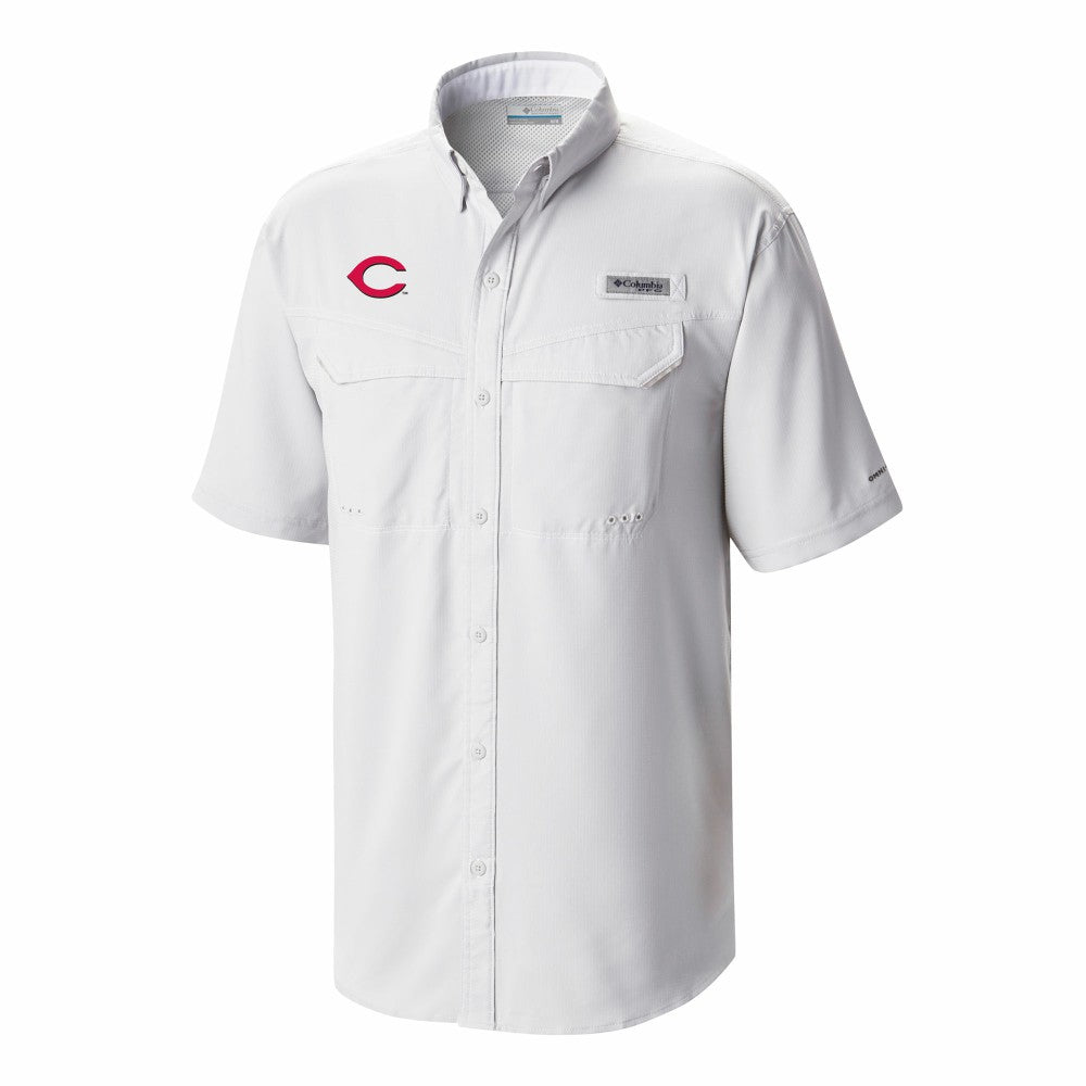 Cincinnati Reds Columbia Omni-Wick Low Drag Offshore Button-Up Shirt - White - Columbia on Sale