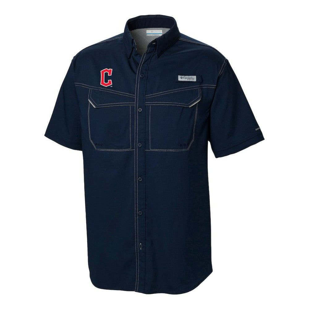 Cleveland Guardians Columbia Omni-Wick Low Drag Offshore Button-Up Shirt - Navy - Columbia Lifestyle