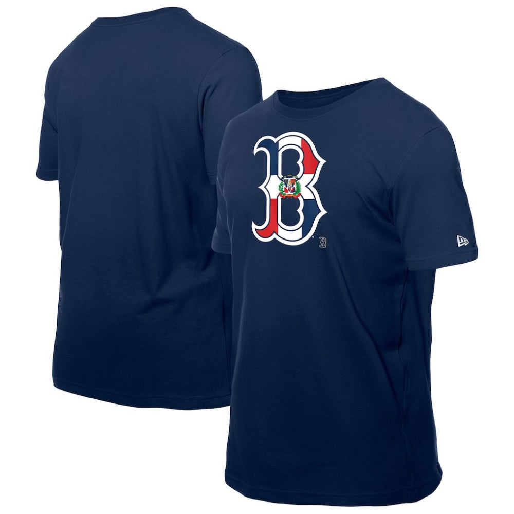 Boston Red Sox New Era Dominican Republic Flag Logo T-Shirt - Navy - New Era Lifestyle