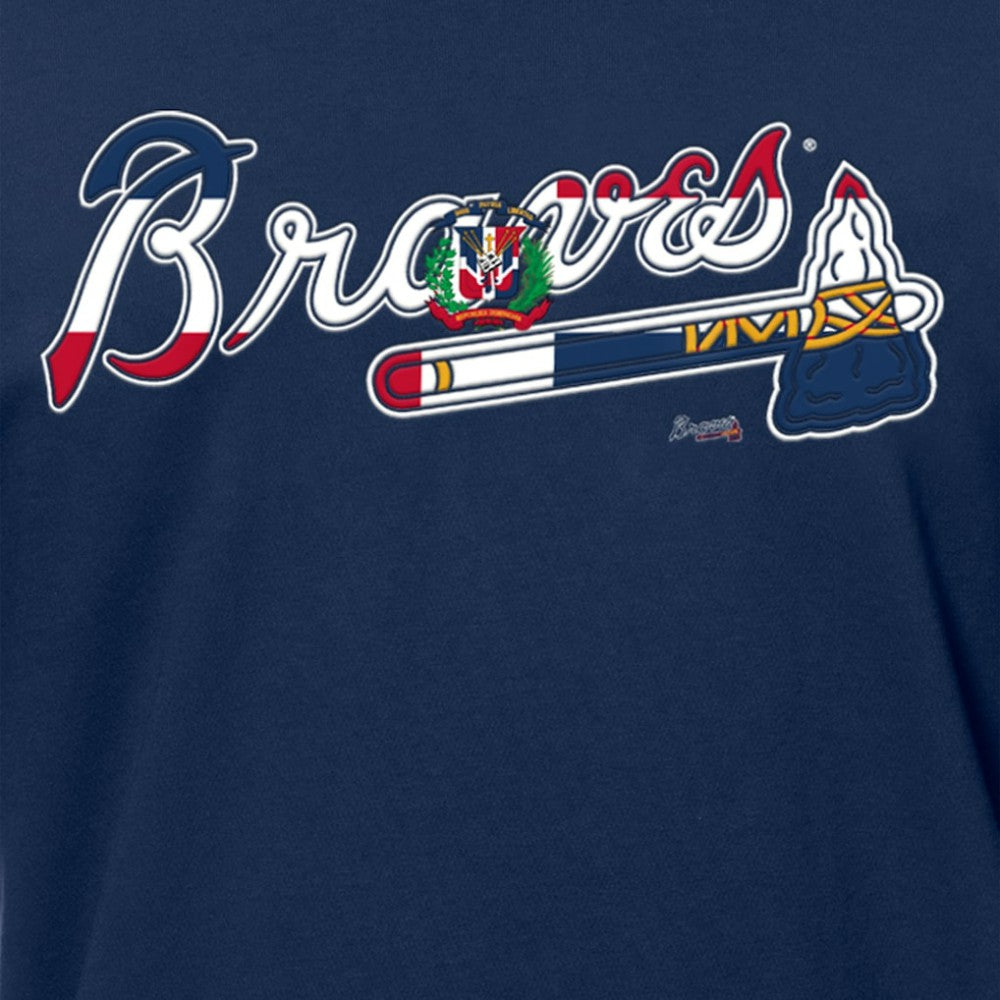 Atlanta Braves New Era Dominican Republic Flag Logo T-Shirt - Navy - New Era on Sale