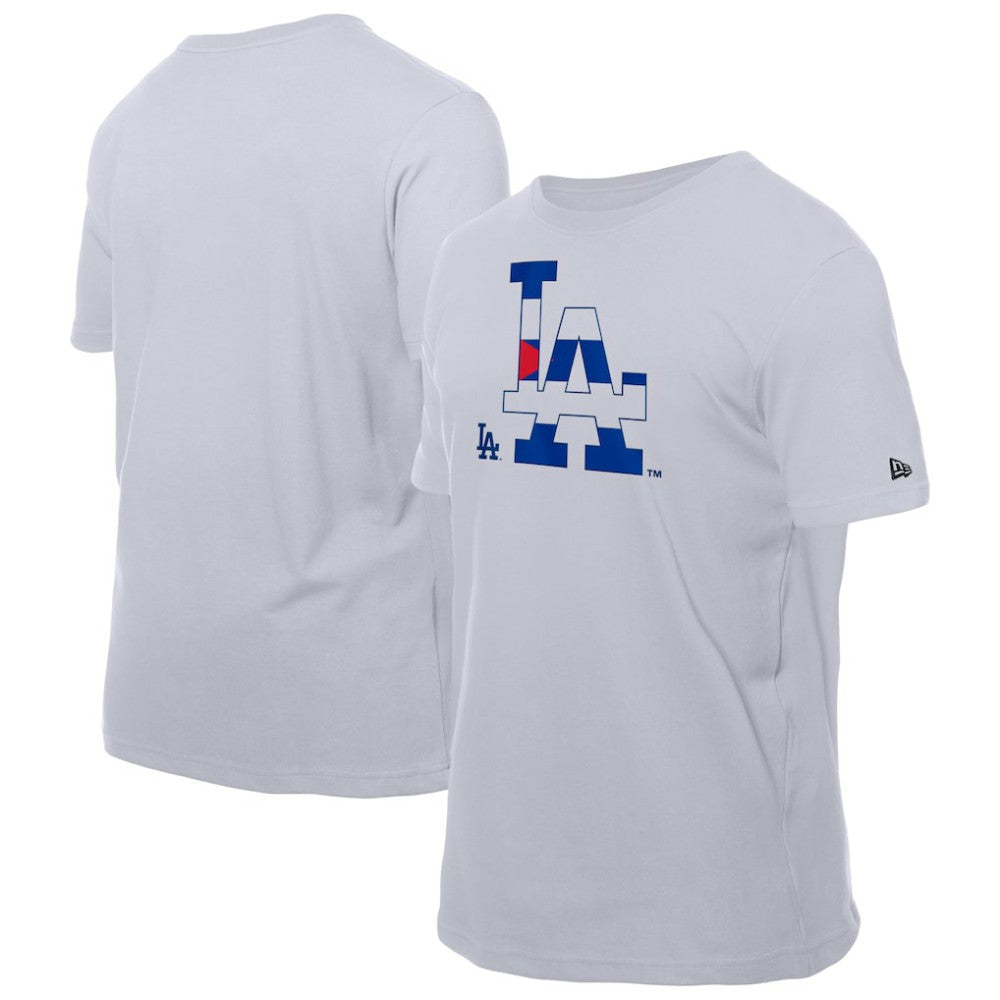 Los Angeles Dodgers New Era Cuban Flag Logo T-Shirt - White - New Era Lifestyle