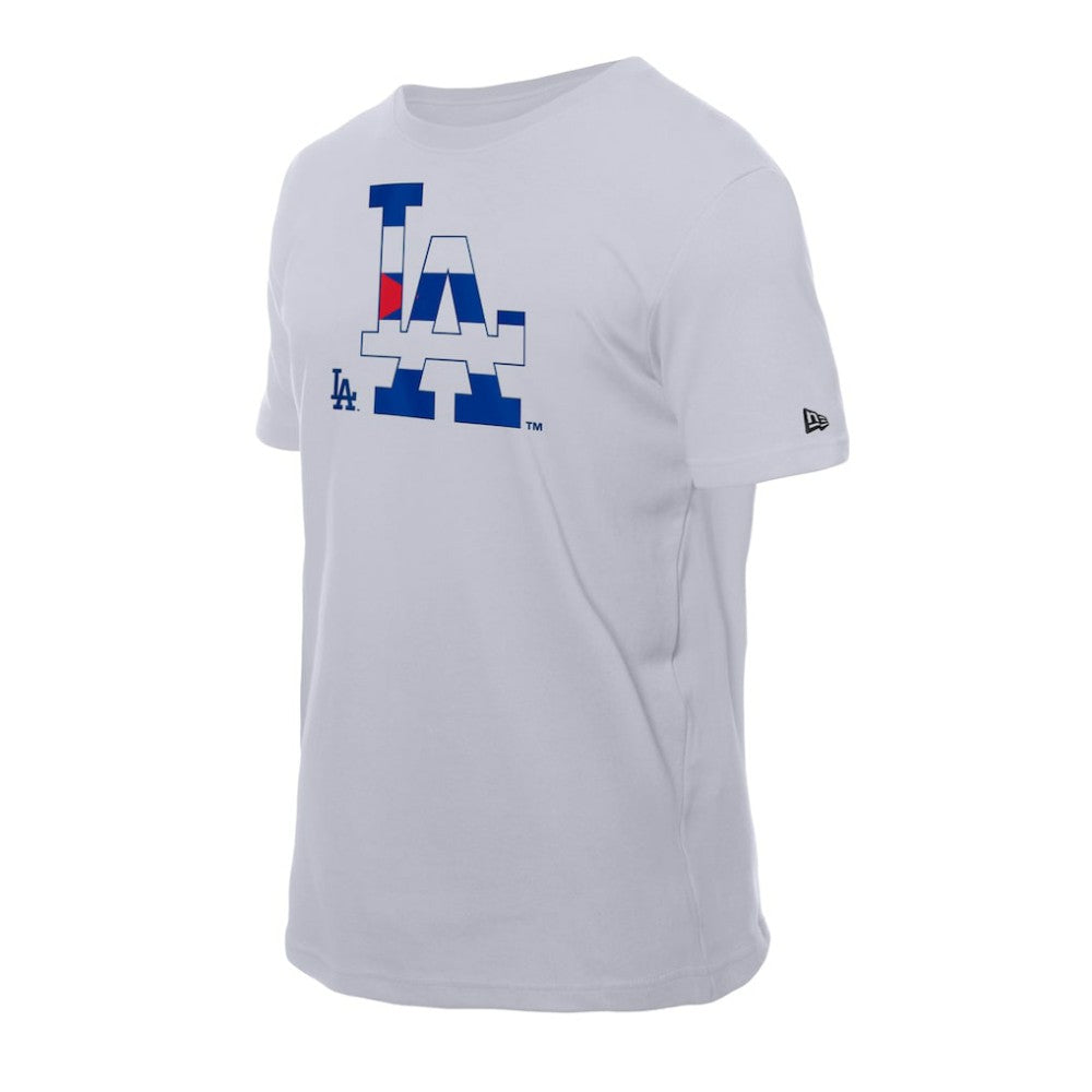 Los Angeles Dodgers New Era Cuban Flag Logo T-Shirt - White - New Era Lifestyle