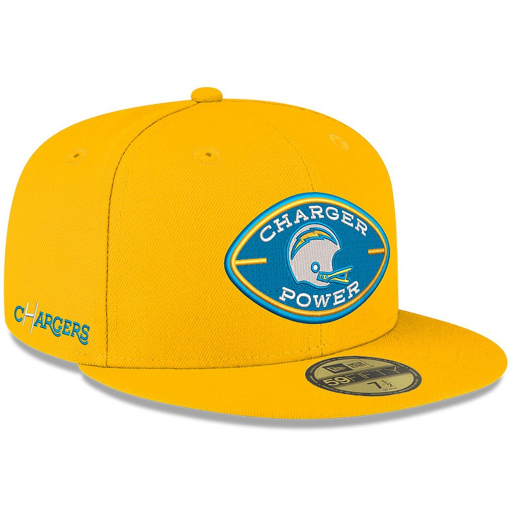 Los Angeles Chargers New Era Charger Power 59FIFTY Fitted Hat Gold