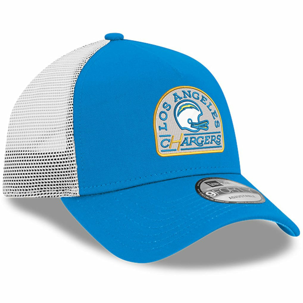 Los Angeles Chargers New Era Charger Power A-Frame 9FORTY Trucker Adjustable Hat Powder Blue