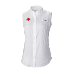 Columbia Buffalo Bills Women's Historic Tamiami Omni-Shade Sleeveless Button-Up Shirt White