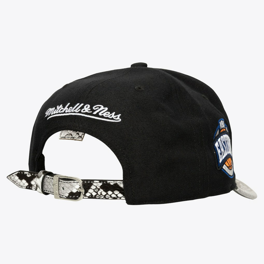 Boston Celtics x Just Don I Love This Team Snakeskin Strapback Hat Black | Mitchell & Ness US