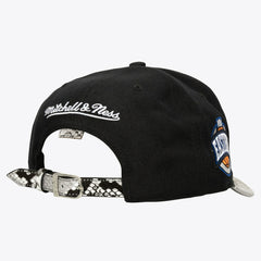Boston Celtics x Just Don I Love This Team Snakeskin Strapback Hat Black | Mitchell & Ness US