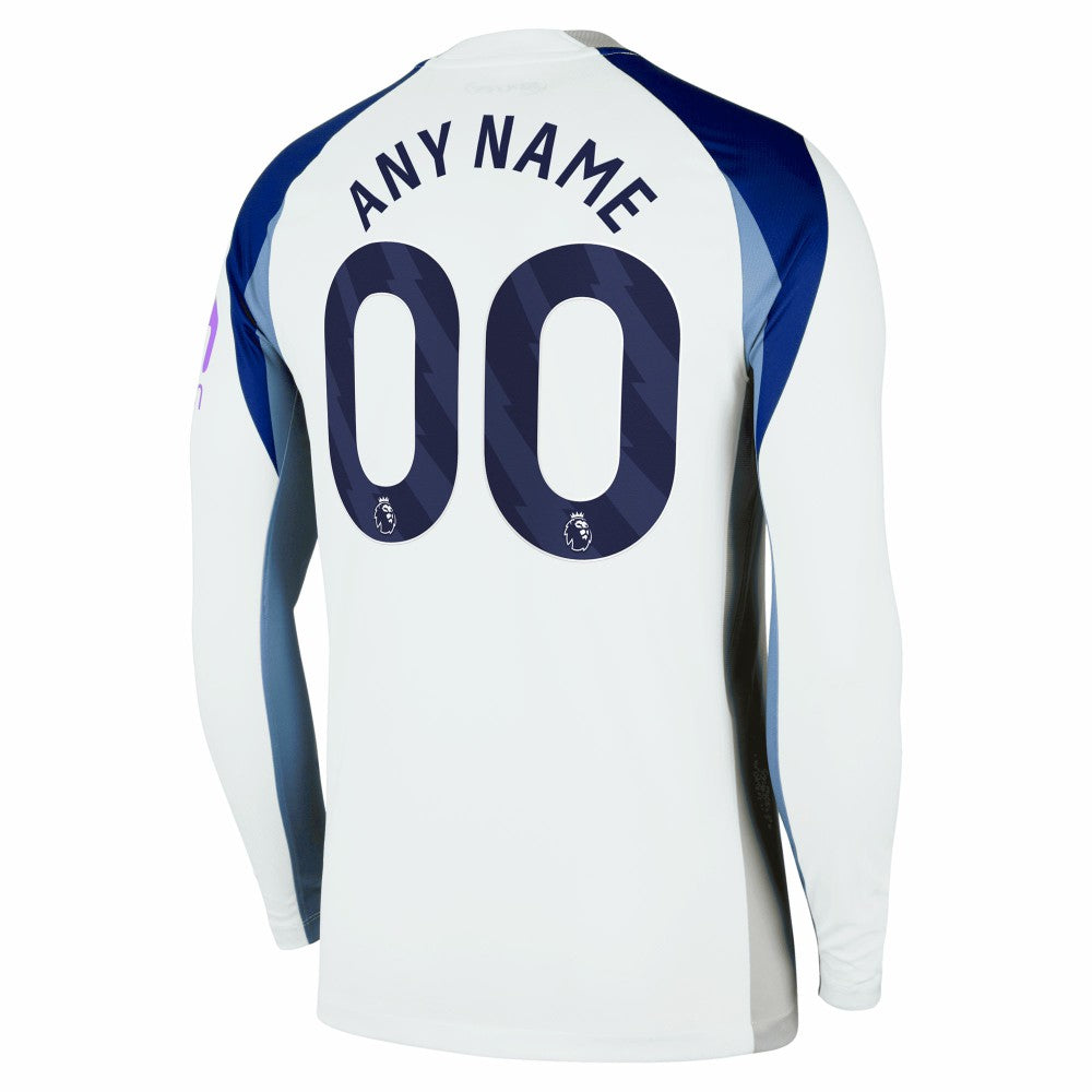 Tottenham Hotspur 2025/26 Home Replica Long Sleeve Custom Jersey White - Nike
