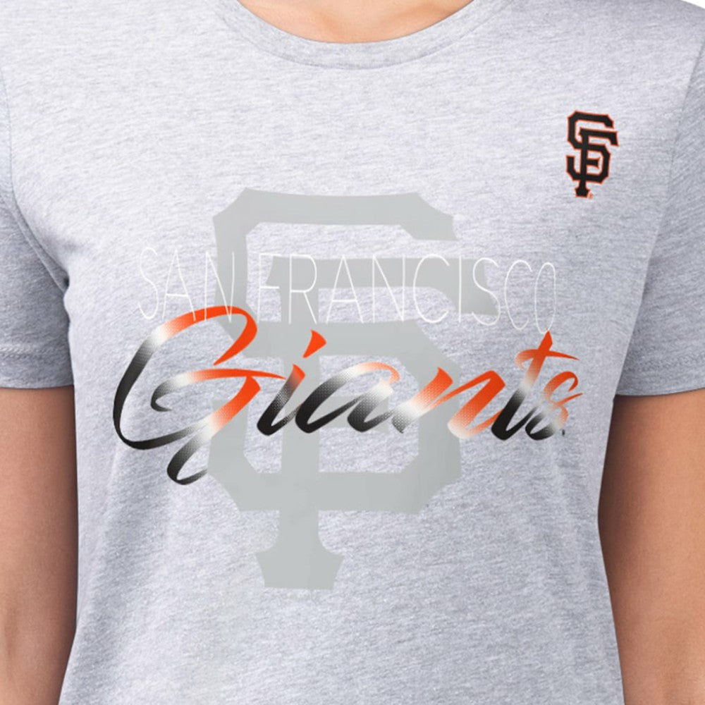 San Francisco Giants G-III 4Her by Carl Banks Women's Super-Slim Fit Lightweight Shadow Logo Graphic T-Shirt - Heather Gray - MLB Online