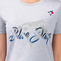 Toronto Blue Jays G-III 4Her by Carl Banks Women's Super-Slim Fit Lightweight Shadow Logo Graphic T-Shirt - Heather Gray - MLB Sale