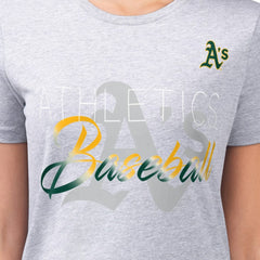 Athletics G-III 4Her by Carl Banks Women's Super-Slim Fit Lightweight Shadow Logo Graphic T-Shirt - Heather Gray - MLB Discount