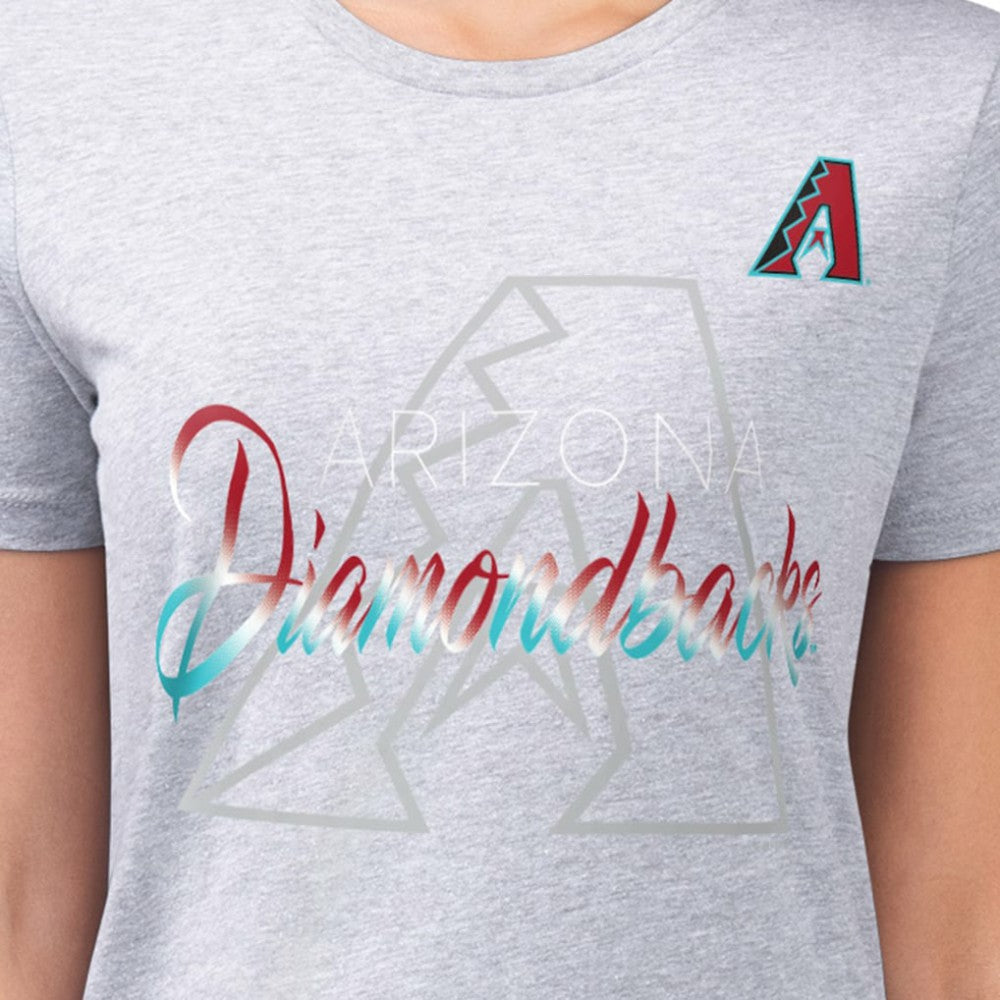 Arizona Diamondbacks G-III 4Her by Carl Banks Women's Super-Slim Fit Lightweight Shadow Logo Graphic T-Shirt - Heather Gray - MLB on Sale