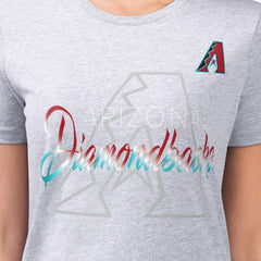 Arizona Diamondbacks G-III 4Her by Carl Banks Women's Super-Slim Fit Lightweight Shadow Logo Graphic T-Shirt - Heather Gray - MLB on Sale