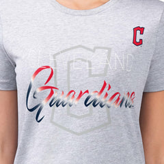 Cleveland Guardians G-III 4Her by Carl Banks Women's Super-Slim Fit Lightweight Shadow Logo Graphic T-Shirt - Heather Gray - MLB Online