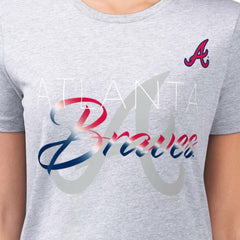 Atlanta Braves G-III 4Her by Carl Banks Women's Super-Slim Fit Lightweight Shadow Logo Graphic T-Shirt - Heather Gray - MLB Online