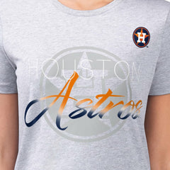 Houston Astros G-III 4Her by Carl Banks Women's Super-Slim Fit Lightweight Shadow Logo Graphic T-Shirt - Heather Gray - MLB Sale