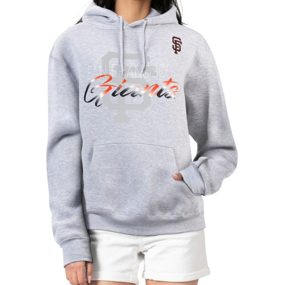 San Francisco Giants G-III 4Her by Carl Banks Women's Shadow Logo Graphic Pullover Hoodie - Heather Gray - MLB Discount