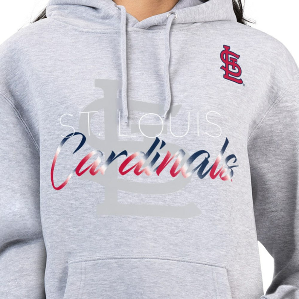 St. Louis Cardinals G-III 4Her by Carl Banks Women's Shadow Logo Graphic Pullover Hoodie - Heather Gray - MLB Sale