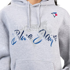 Toronto Blue Jays G-III 4Her by Carl Banks Women's Shadow Logo Graphic Pullover Hoodie - Heather Gray - MLB Sale