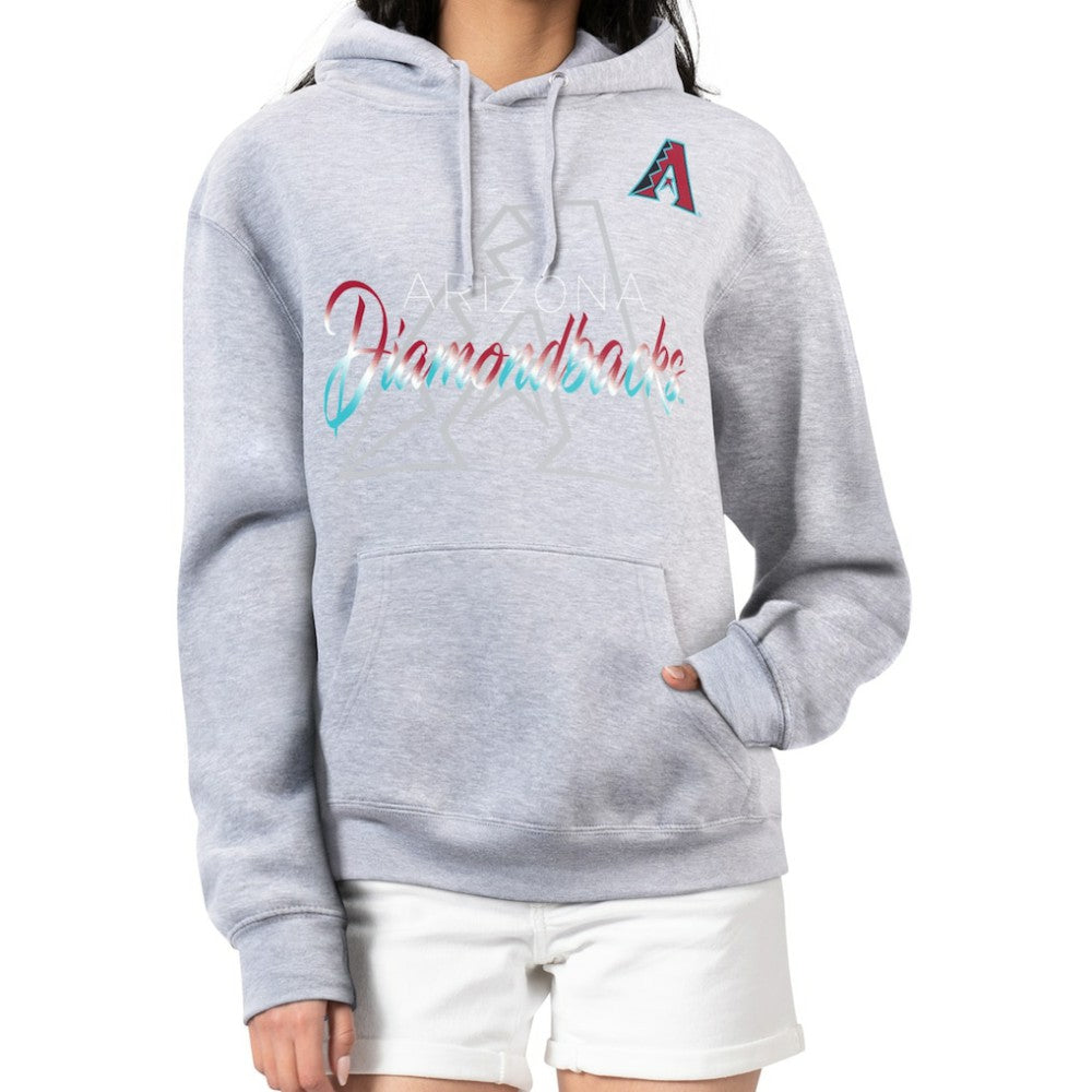 Arizona Diamondbacks G-III 4Her by Carl Banks Women's Shadow Logo Graphic Pullover Hoodie - Heather Gray - MLB on Sale