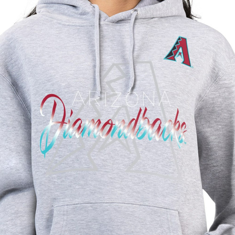 Arizona Diamondbacks G-III 4Her by Carl Banks Women's Shadow Logo Graphic Pullover Hoodie - Heather Gray - MLB on Sale