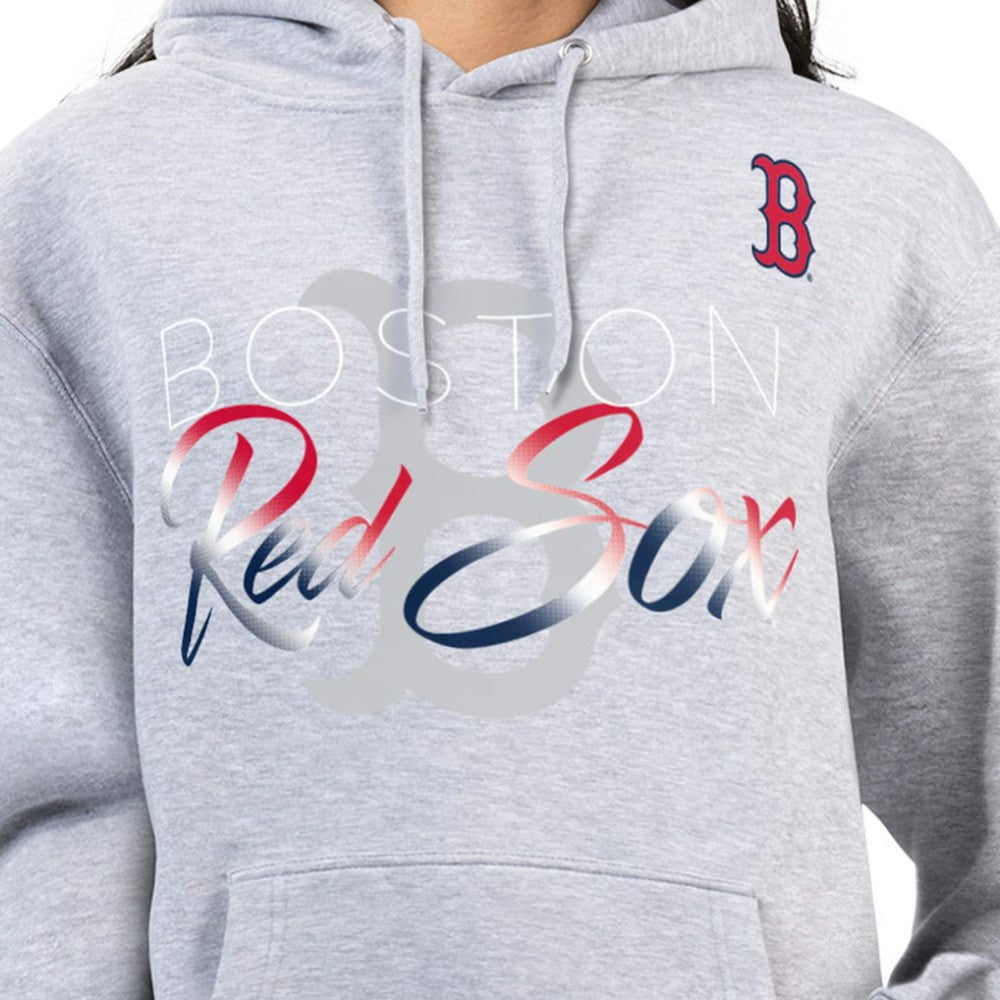 Boston Red Sox G-III 4Her by Carl Banks Women's Shadow Logo Graphic Pullover Hoodie - Heather Gray - MLB Online