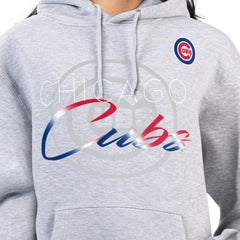 Chicago Cubs G-III 4Her by Carl Banks Women's Shadow Logo Graphic Pullover Hoodie - Heather Gray - MLB Discount