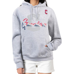 Cleveland Guardians G-III 4Her by Carl Banks Women's Shadow Logo Graphic Pullover Hoodie - Heather Gray - MLB on Sale