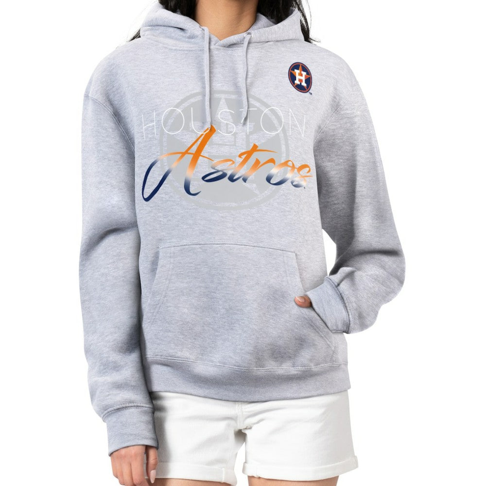 Houston Astros G-III 4Her by Carl Banks Women's Shadow Logo Graphic Pullover Hoodie - Heather Gray - MLB Sale