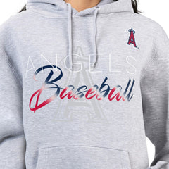 Los Angeles Angels G-III 4Her by Carl Banks Women's Shadow Logo Graphic Pullover Hoodie - Heather Gray - MLB Sale