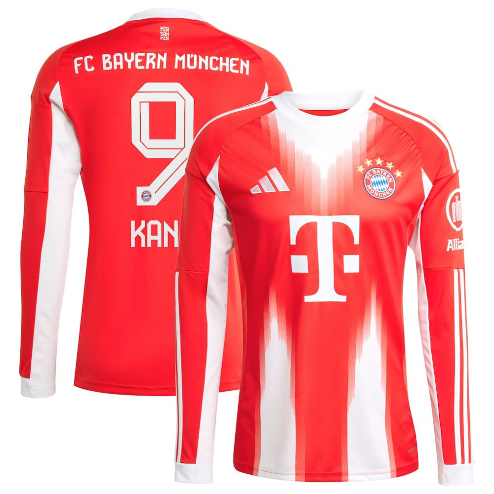 Harry Kane Bayern Munich 2025/26 Home Replica Long Sleeve Jersey Red - Adidas cheap