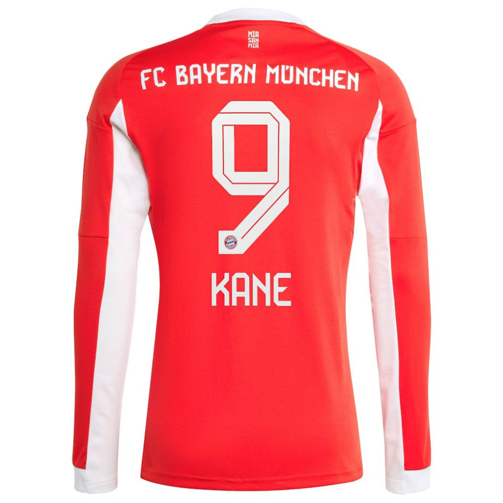 Harry Kane Bayern Munich 2025/26 Home Replica Long Sleeve Jersey Red - Adidas cheap
