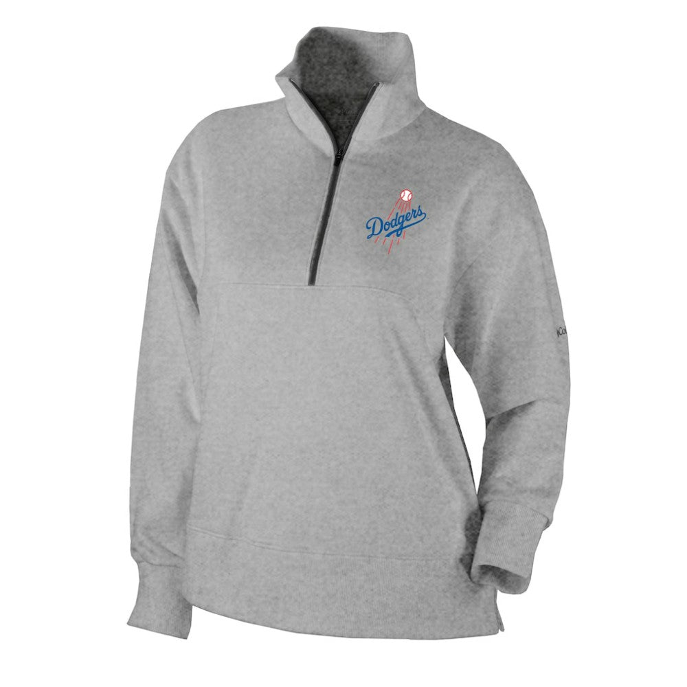 Los Angeles Dodgers Columbia Women's Birchwood Hills Quarter-Zip Pullover - Gray - Columbia Lifestyle