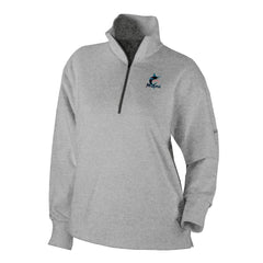 Miami Marlins Columbia Women's Birchwood Hills Quarter-Zip Pullover - Gray - Columbia on Sale