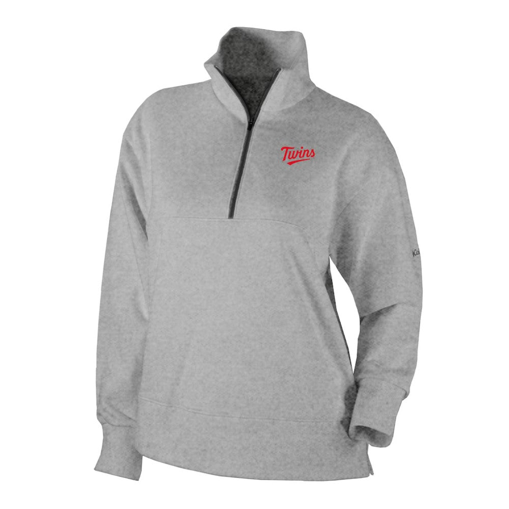 Minnesota Twins Columbia Women's Birchwood Hills Quarter-Zip Pullover - Gray - Columbia Sale